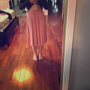 Boohoo pink long skirt